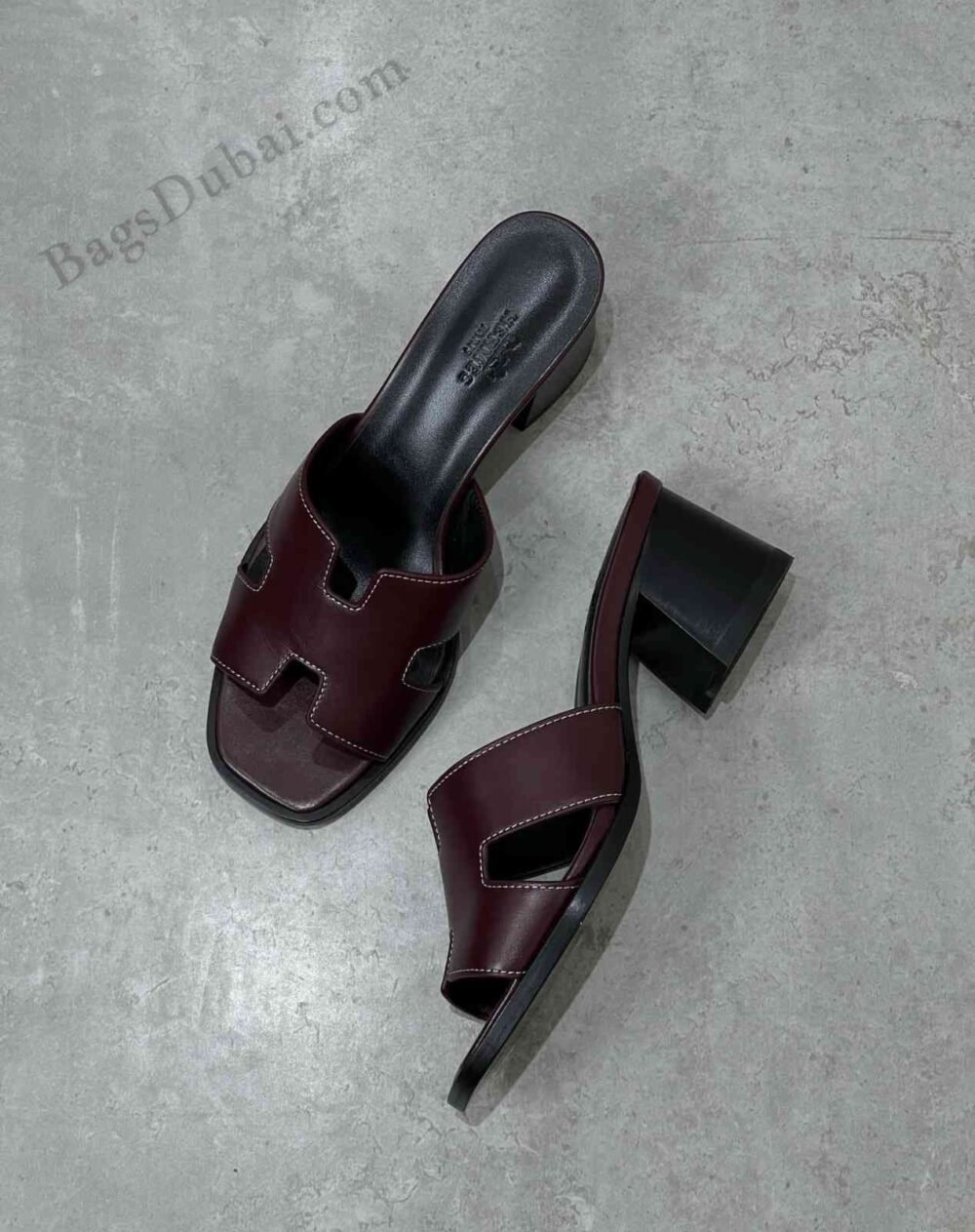 Hermes Sandals Women Helia 60 Maroon