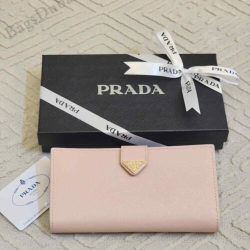 Prada Saffiano Triangle Wallet Pink