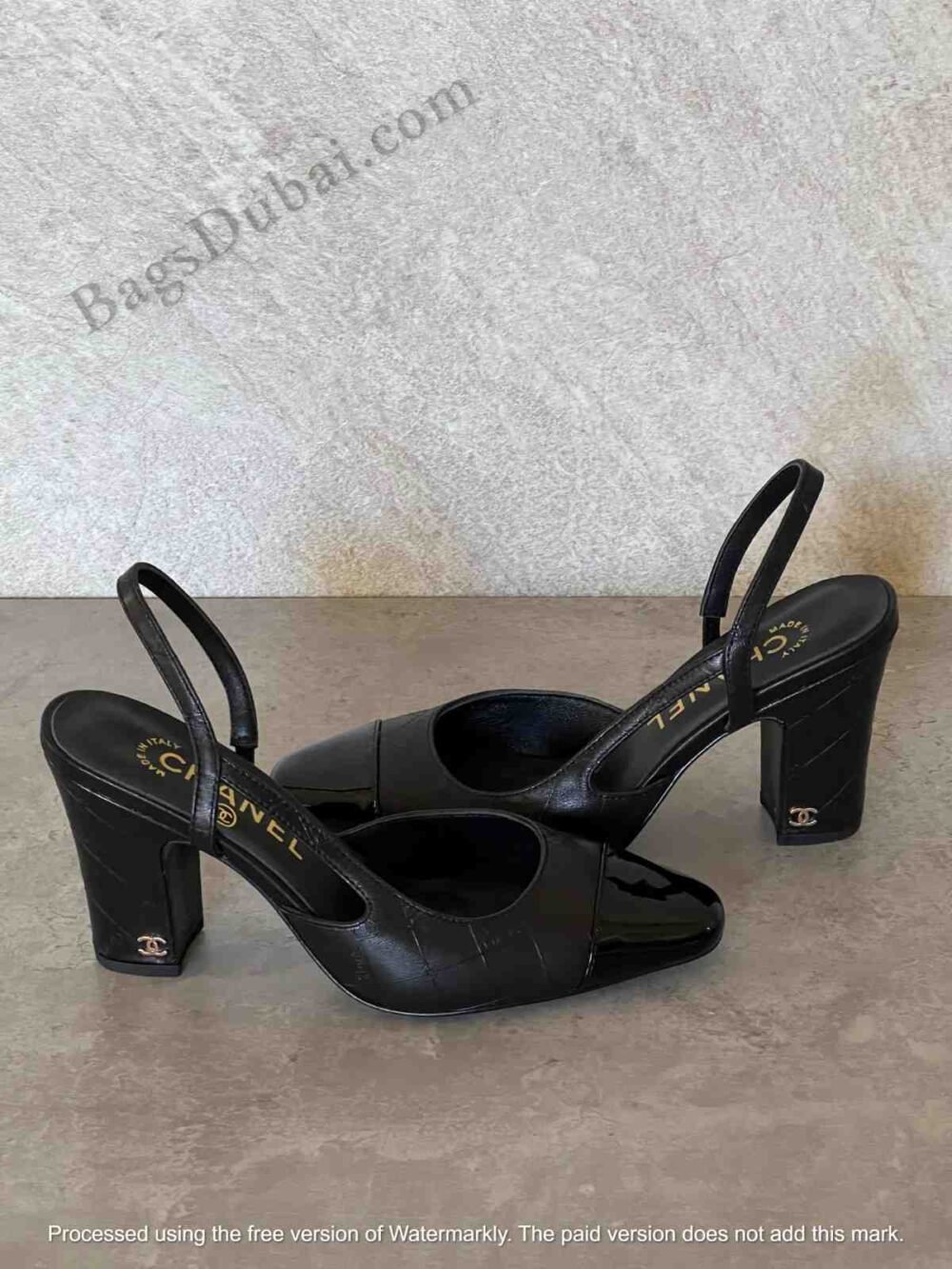 Chanel Cap Toe Slingback Pumps Black