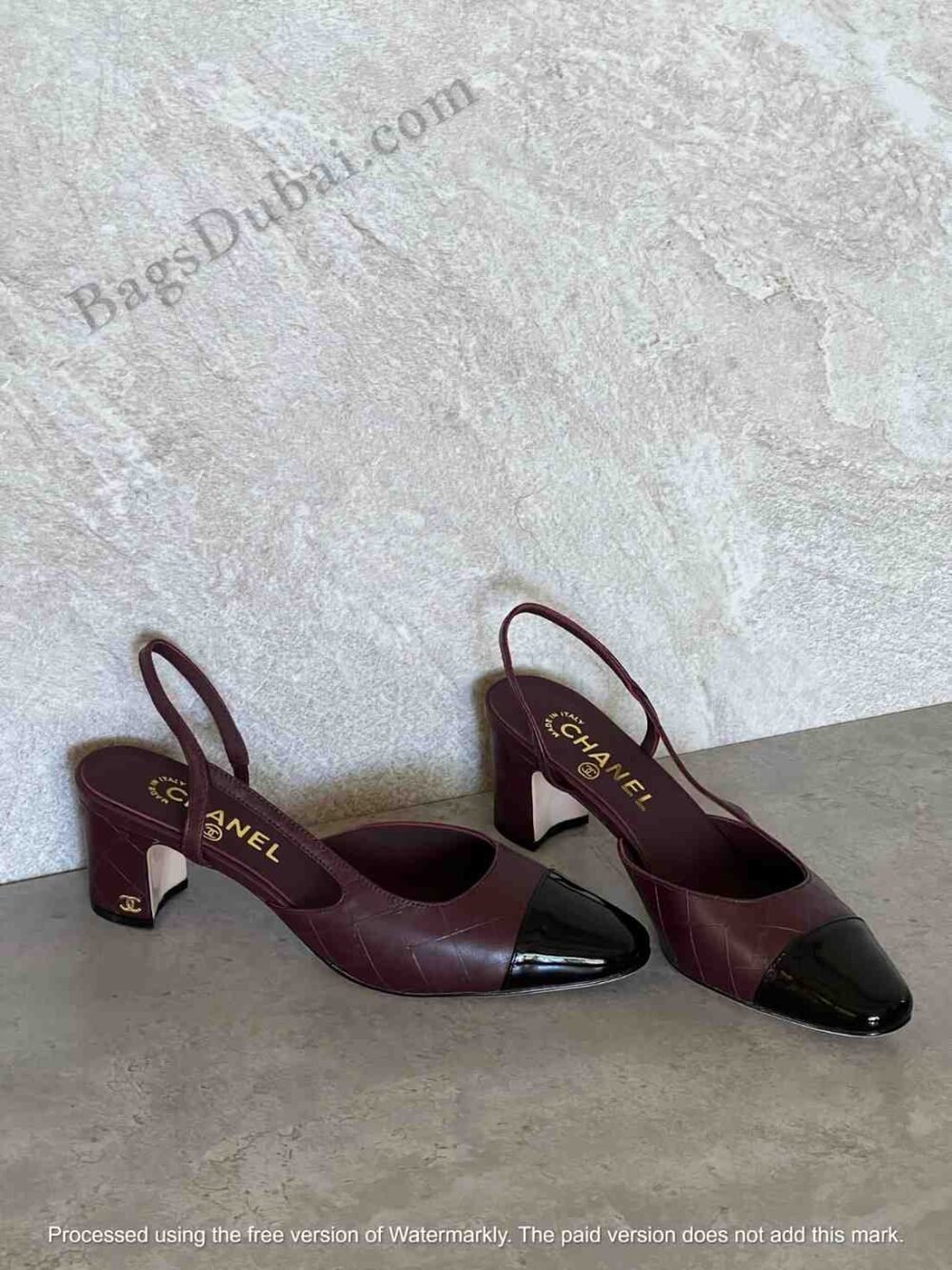 Chanel Cap Toe Slingback Pumps Red