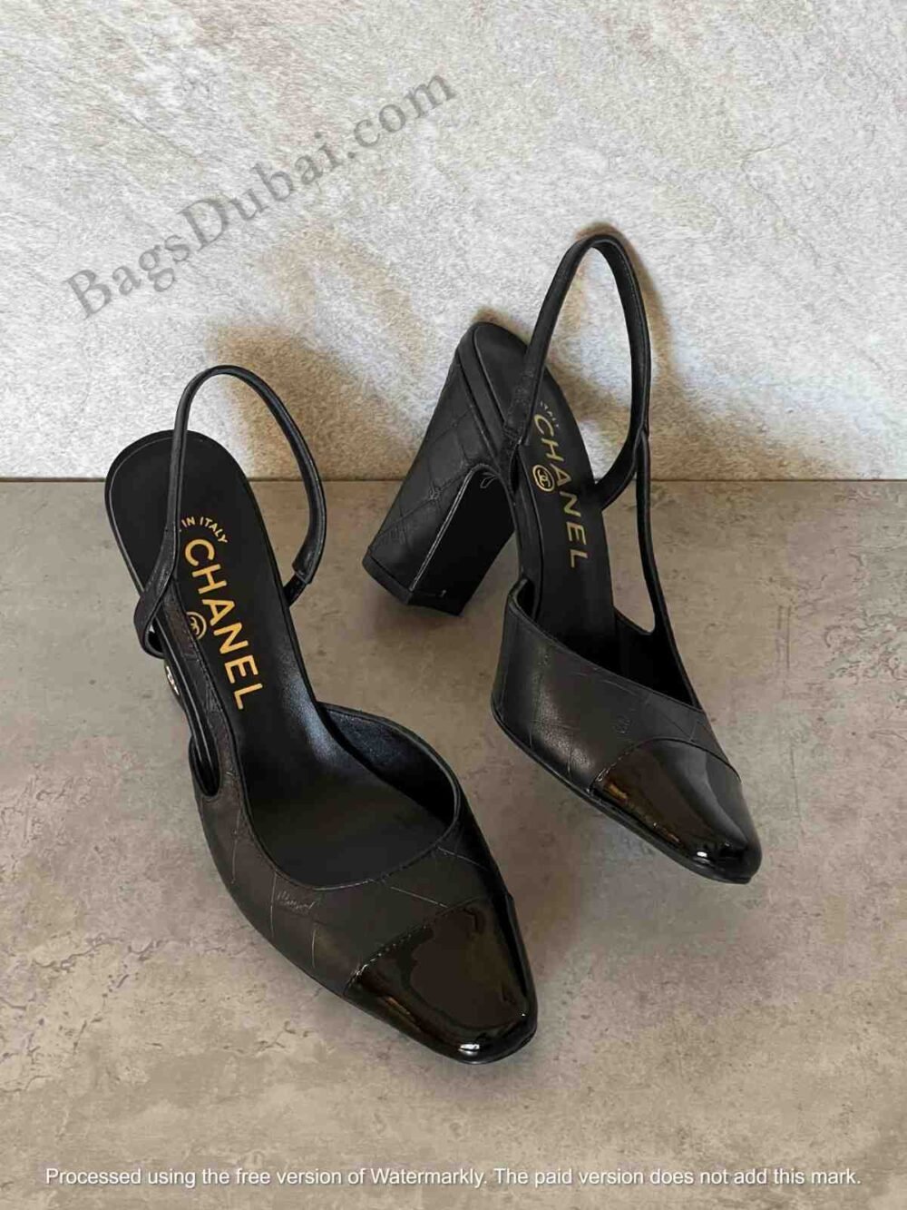 Chanel Cap Toe Slingback Pumps Black