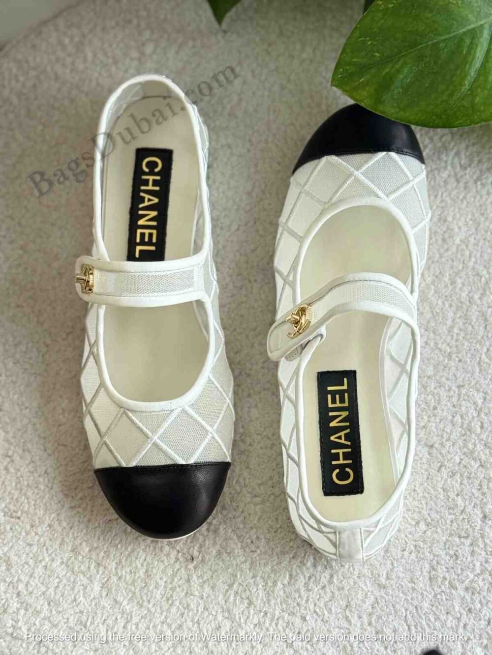 Chanel Mary Janes Flats White