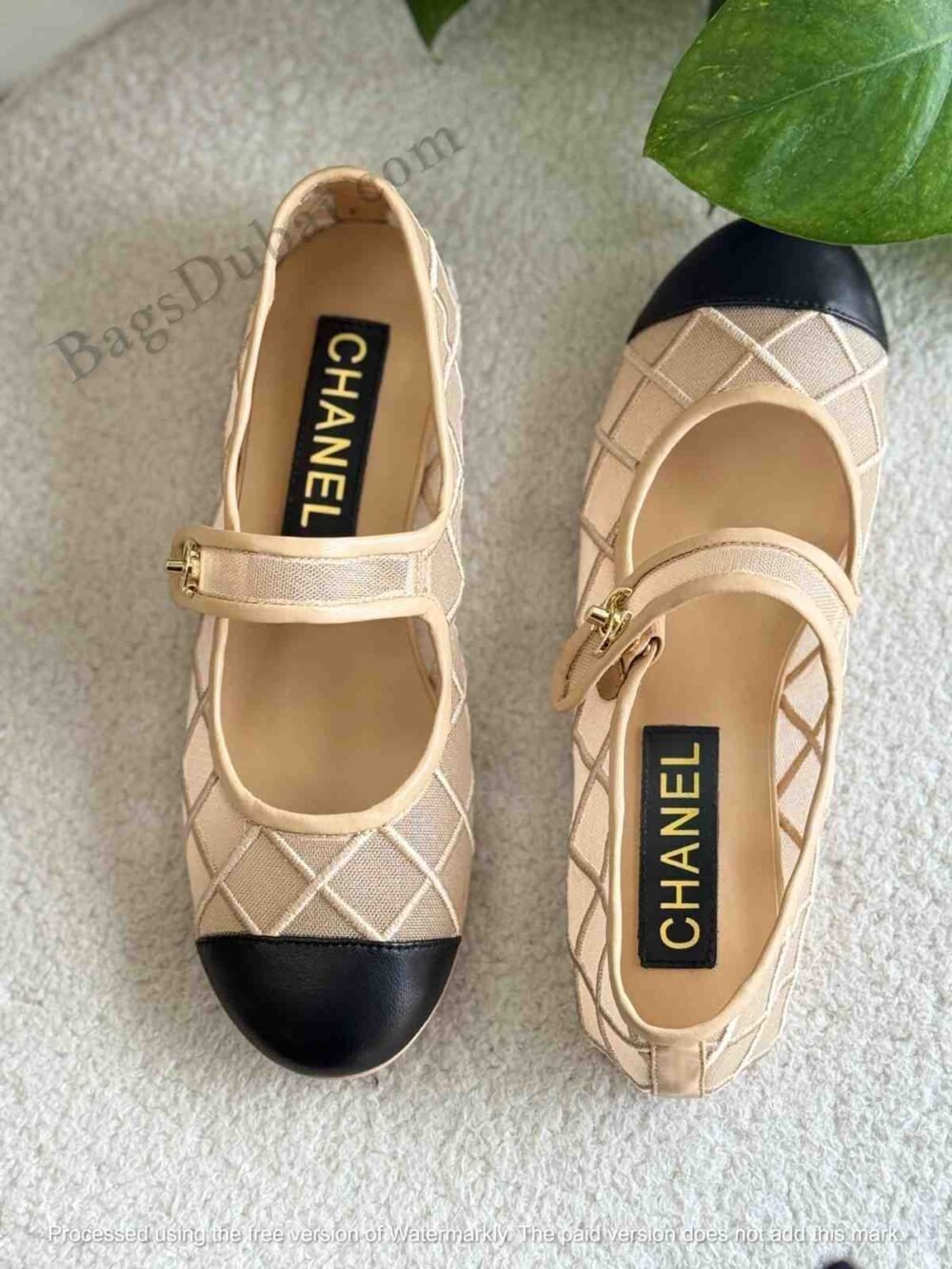 Chanel Mary Janes Flats Brown