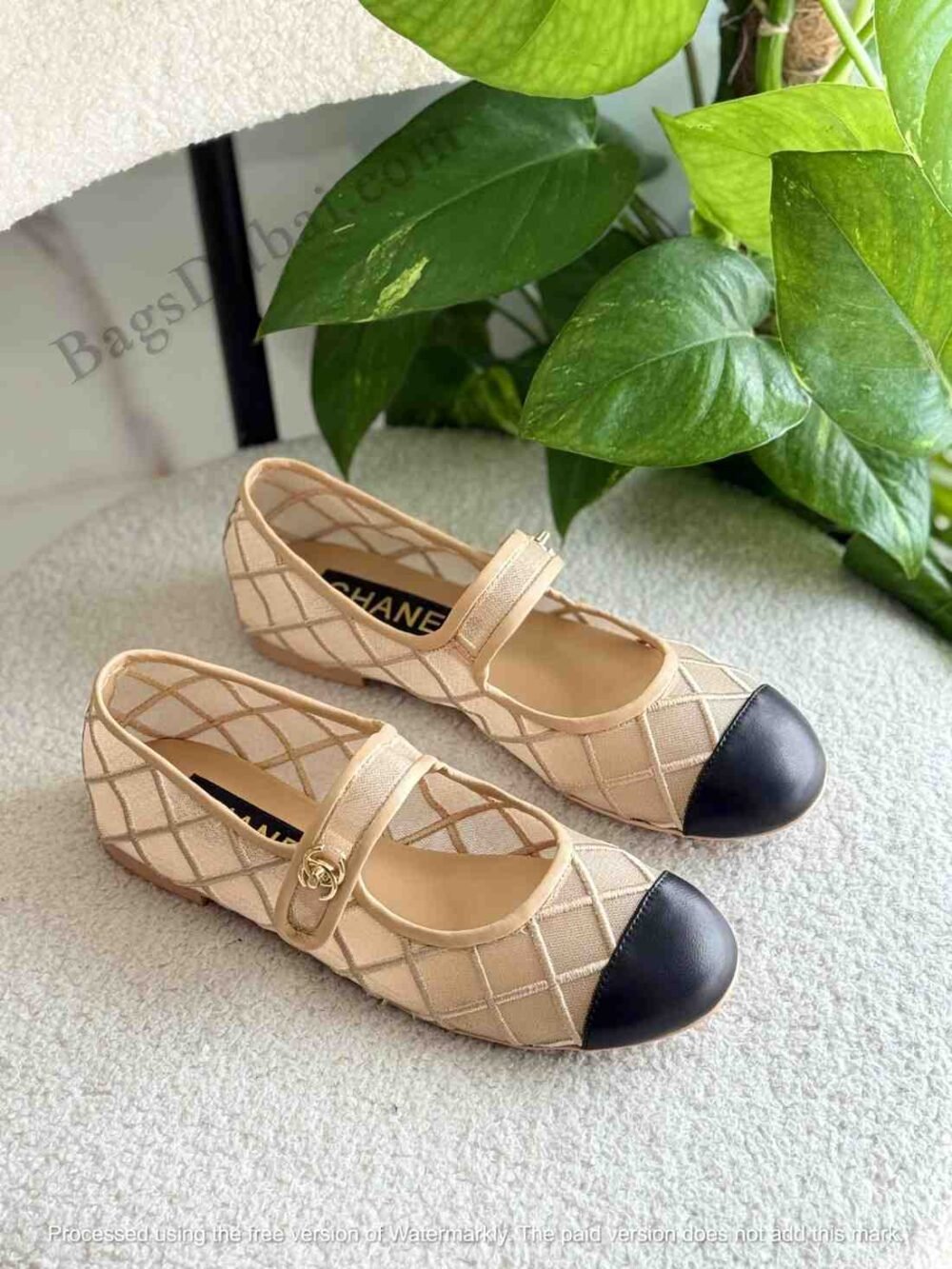 Chanel Mary Janes Flats Brown
