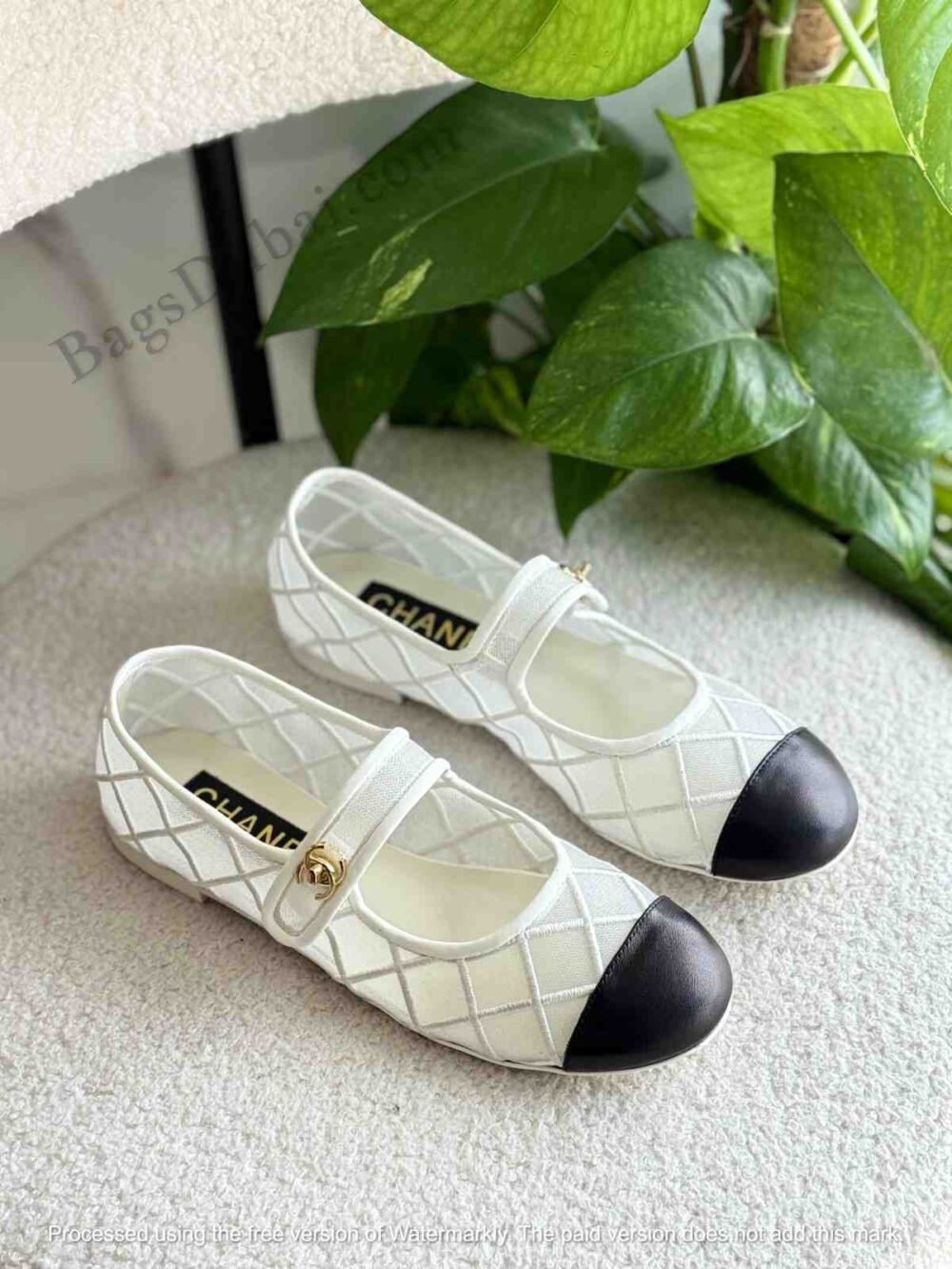 Chanel Mary Janes Flats White