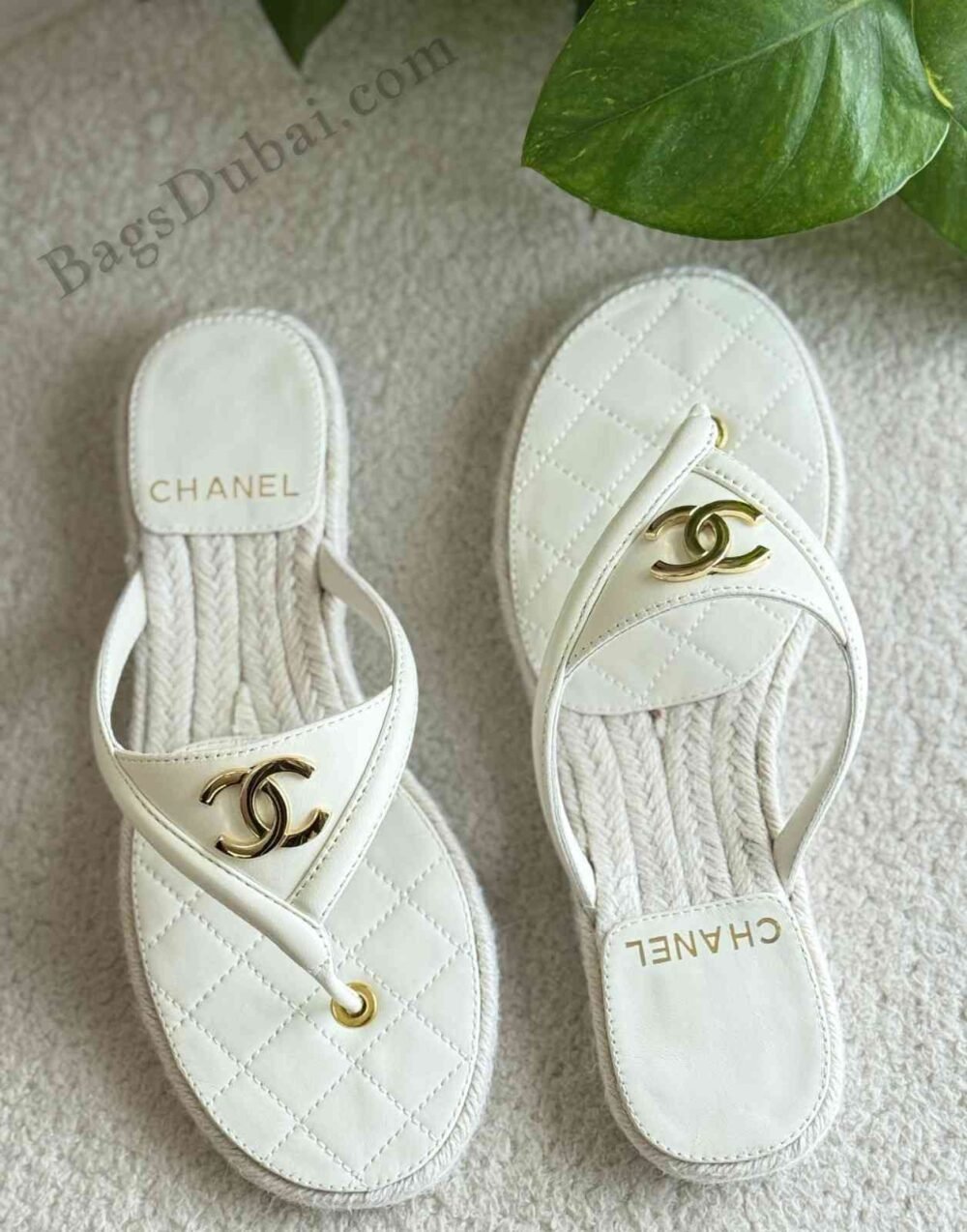 CHANEL Thongs Sandal White
