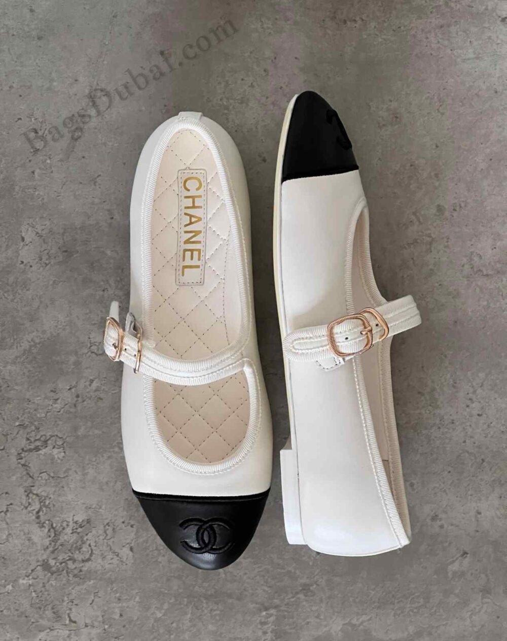 Chanel Mary Janes Flats White
