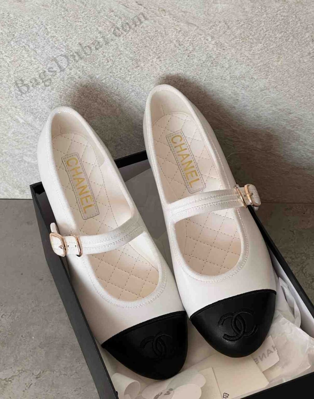 Chanel Mary Janes Flats White