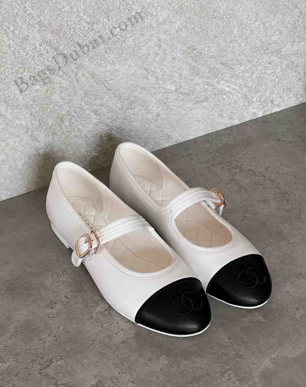 Chanel Mary Janes Flats White