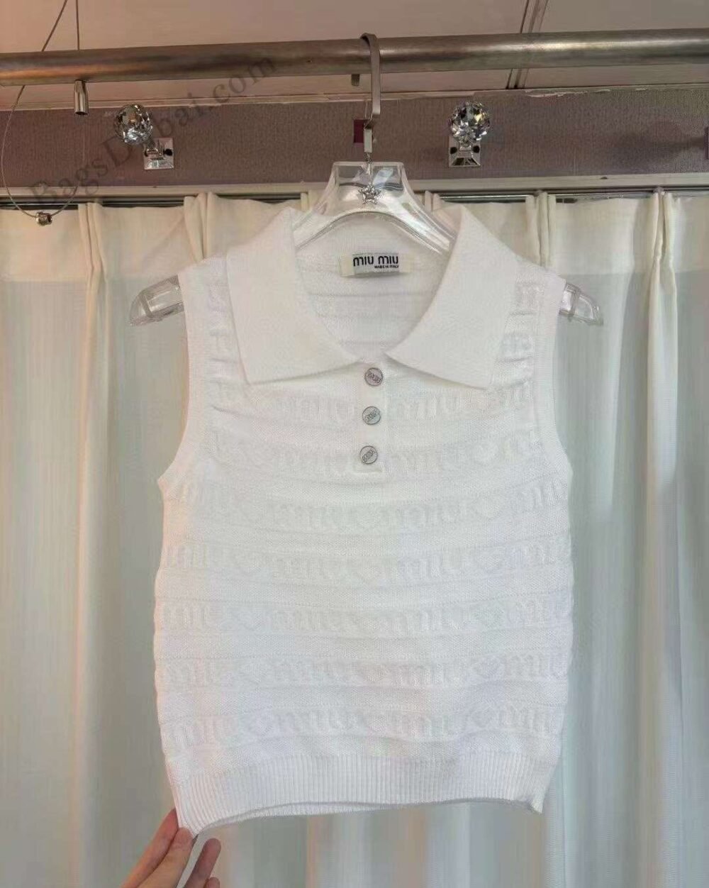 Sleeveless Knit Top White