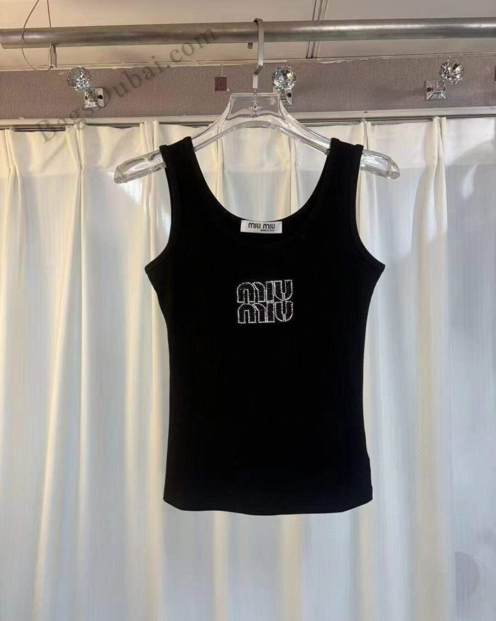Ribbed Knit Tank Top Black