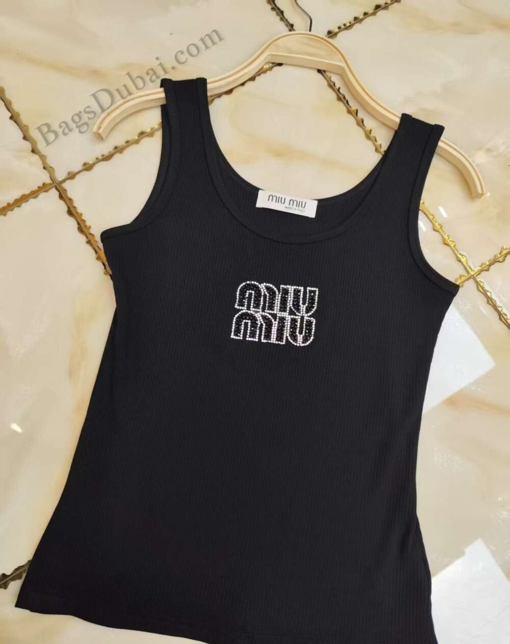 Ribbed Knit Tank Top Black
