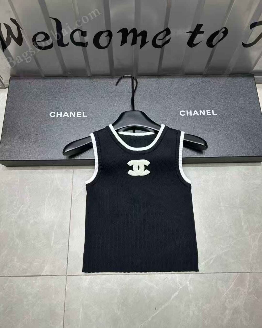 Chanel Knit Tank Top Black
