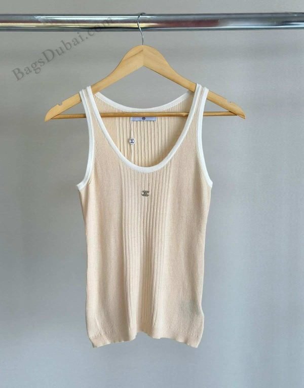 Chanel Top Tank Ribbed Yellow