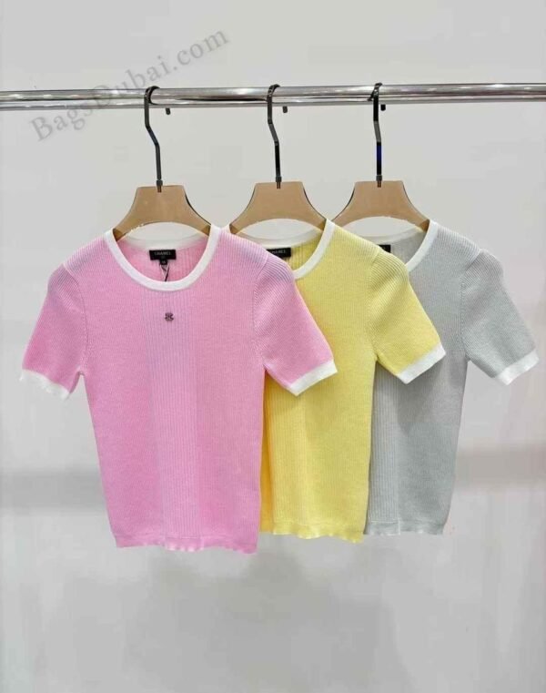 Chanel T-Shirt CC Ribbed Logo