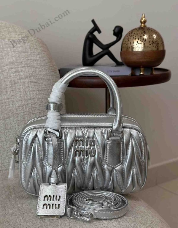 Miu Miu Bag Arcadie Nappa Leather Silver