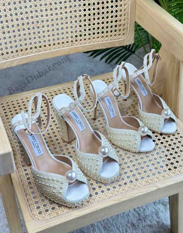 Jimmy Choo Embellished Sandals ​Sacaria 120 White