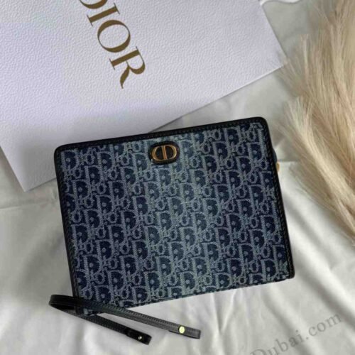 Dior 30 Montaigne Denim Dea Pouch Blue