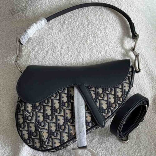 Christian Dior Mini Oblique Canvas Saddle Bag