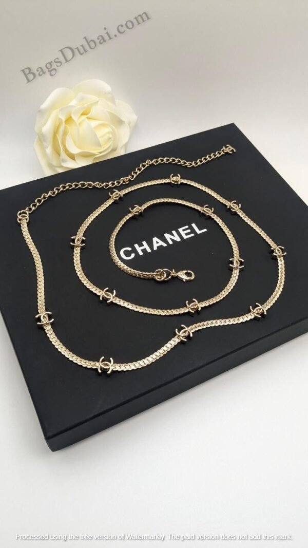Chanel Necklace CC Long Chain Golden