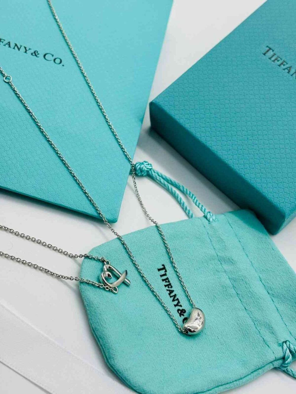 Tiffany Co Necklace Elsa Peretti Bean White gold