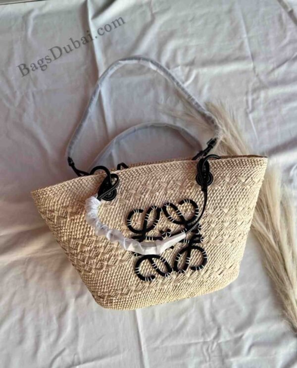 Loewe Basket Bag Small Anagram Iraca Palm Beige