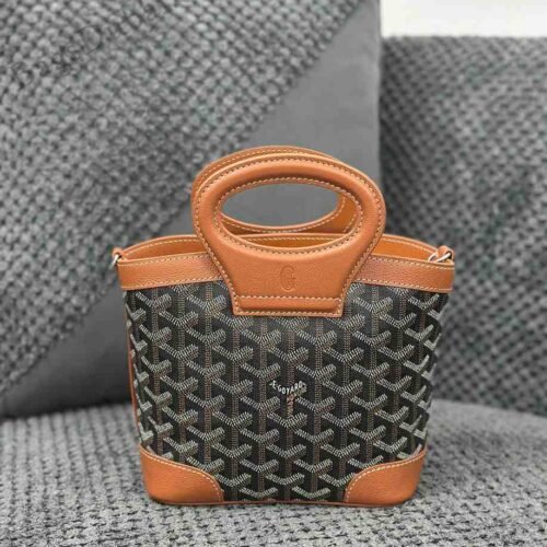 Goyard Mini Bag Beluga Goyardine Canvas And Chevroches Calfskin Black Brown