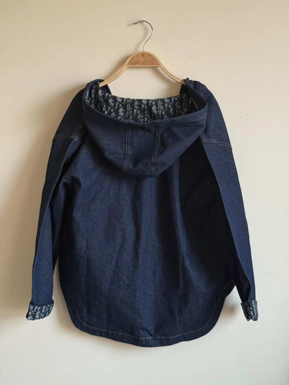 Dior Denim Jacket Hooded Oversized Blue