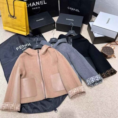 Fendi Jacket Hooded Wool Reversible