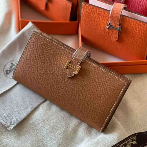 Hermes Bearn Wallet Epsom Leather Brown