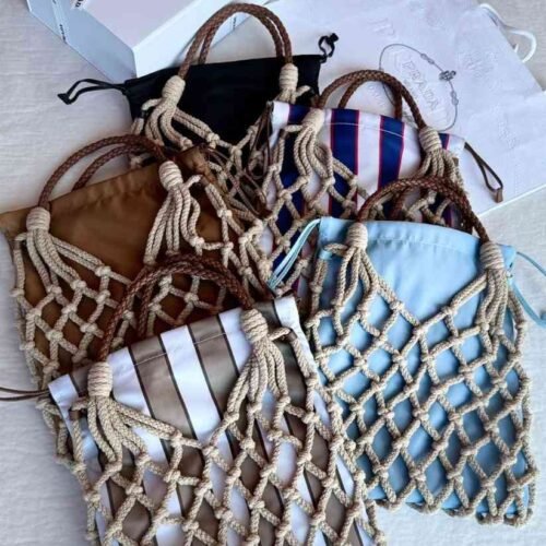 Prada Tote Bag Macrame Cotton Cord