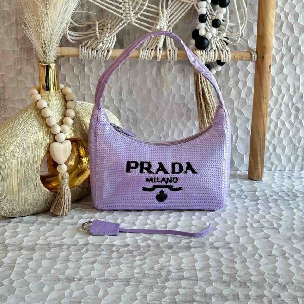 Prada Shoulder Bag Re-Edition 2000 Sequin Pink