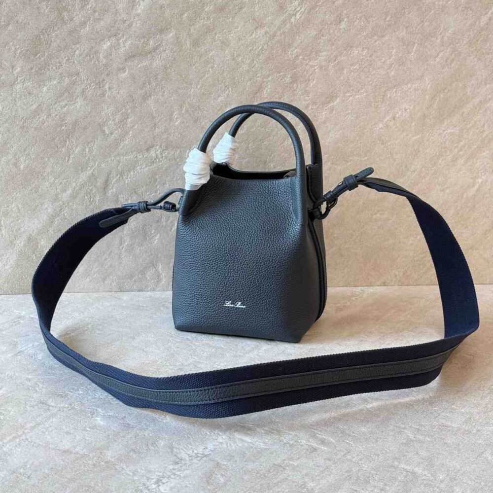 Loro Piana Shoulder Bag Micro Bale Dark Black