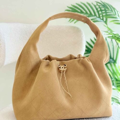 Chanel Drawstring Bag 22 Brown