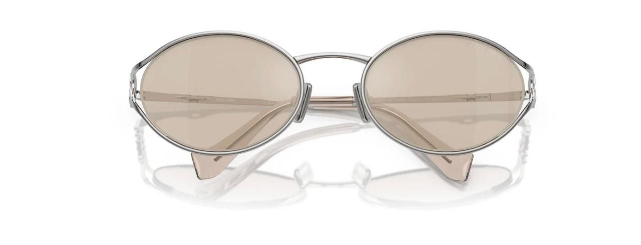 Miu Miu Logo Sunglasses Metal Oval-frame