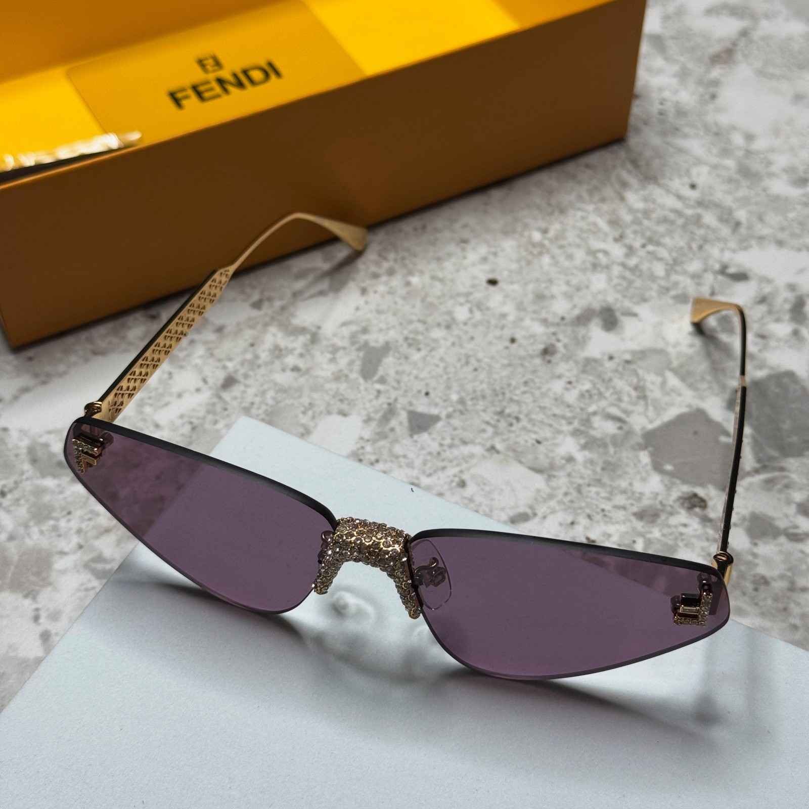 Fendi Cat Eye Sunglasses First Crystal Purple