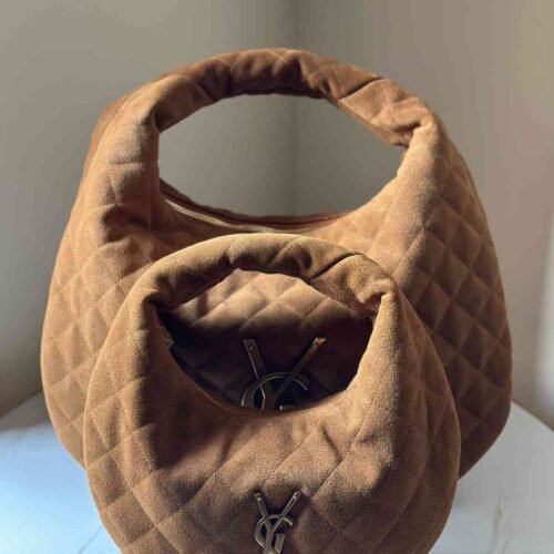 Saint Laurent Suede Bag Icarino Quilted Brown