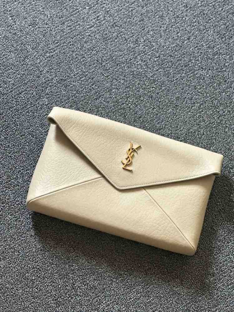YSL Pouch Cassandre Envelope White