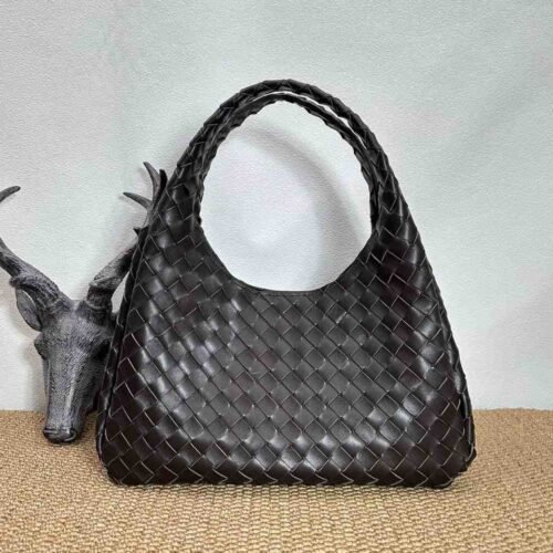 BOTTEGA VENETA Intrecciato Shoulder Bag Campana Dark brown