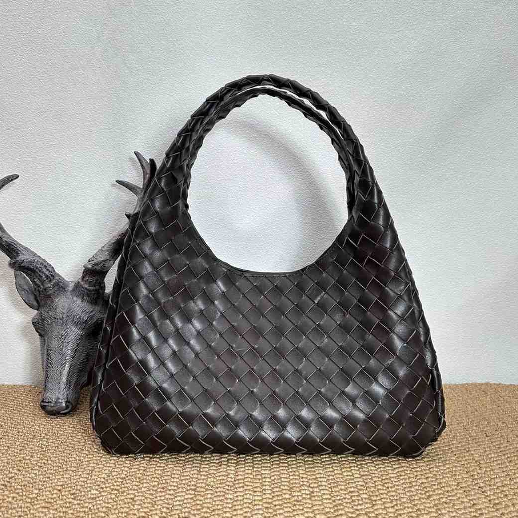BOTTEGA VENETA Intrecciato Shoulder Bag Campana Dark brown