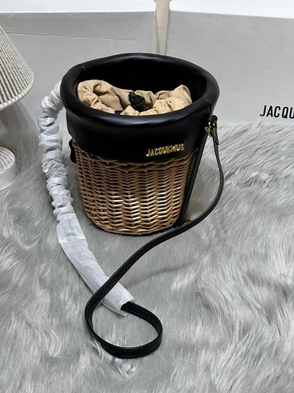 Jacquemus Bag Woven Bucket Le Panier Seau Black