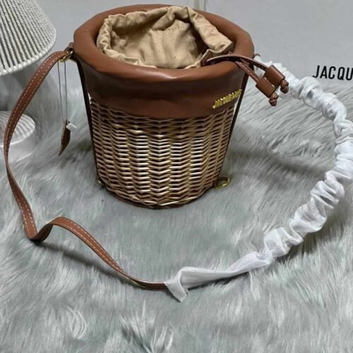 Jacquemus Bag Woven Bucket Le Panier Seau Brown