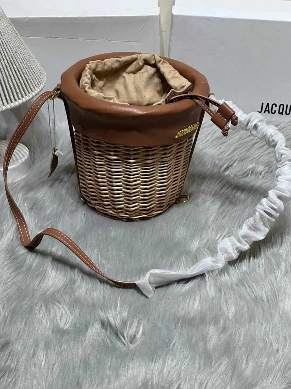 Jacquemus Bag Woven Bucket Le Panier Seau Brown