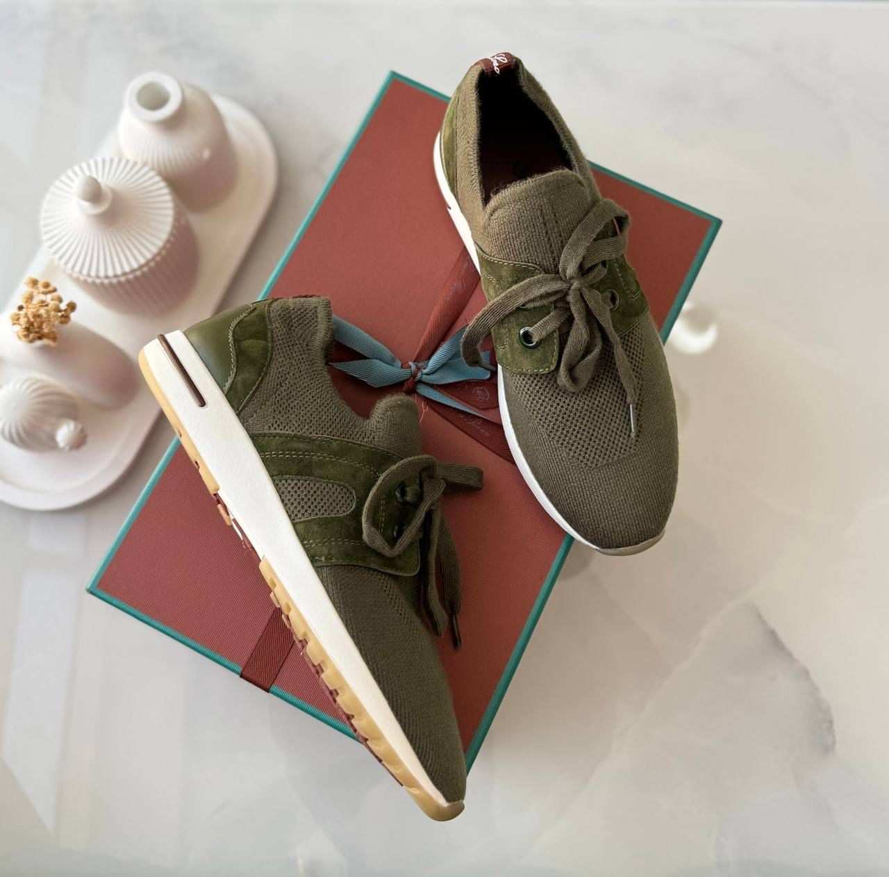 LORO PIANA 360 LP Flexy Walk Wool Suede Olive