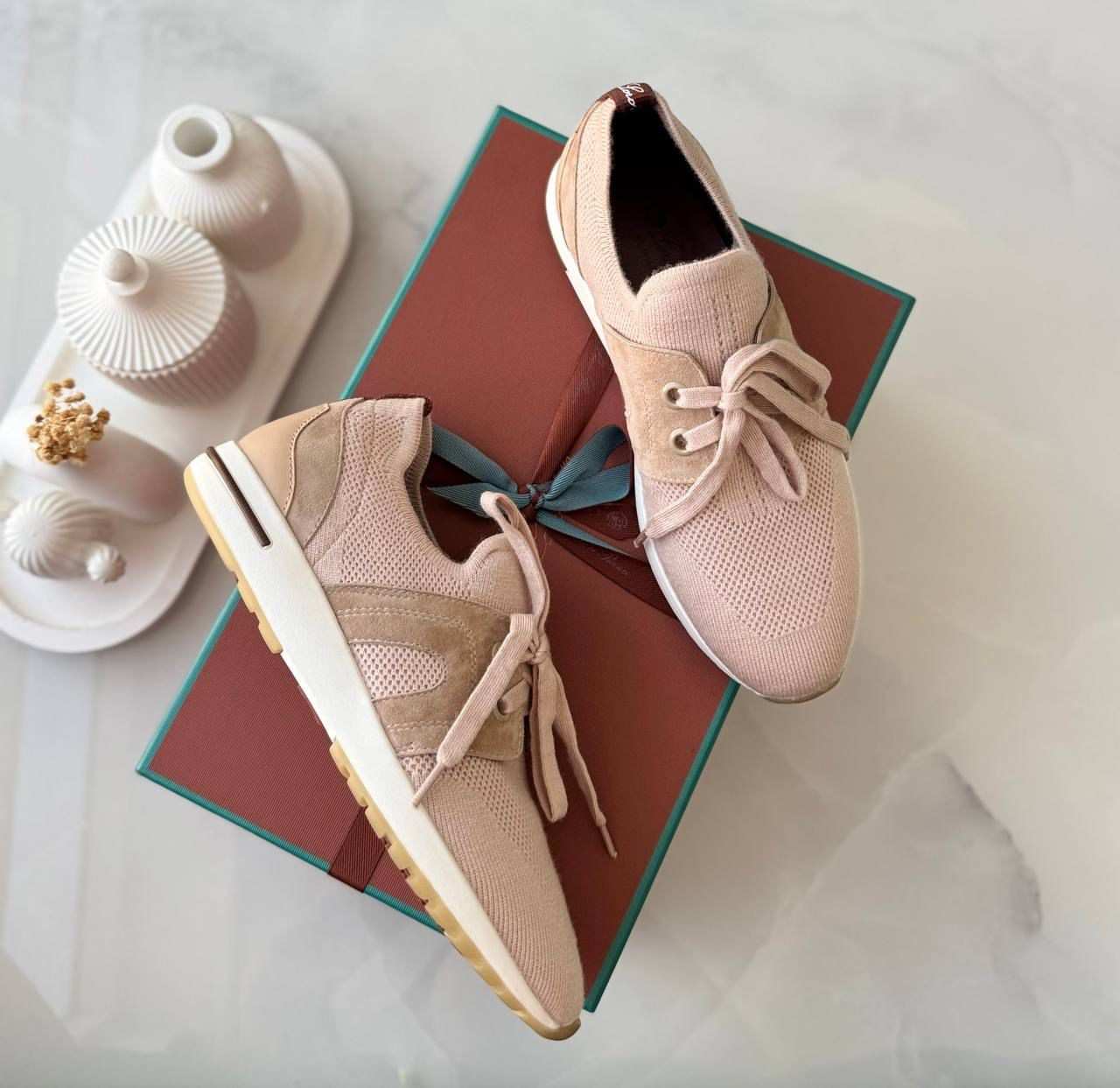 LORO PIANA 360 LP Flexy Walk Wool Suede Pink