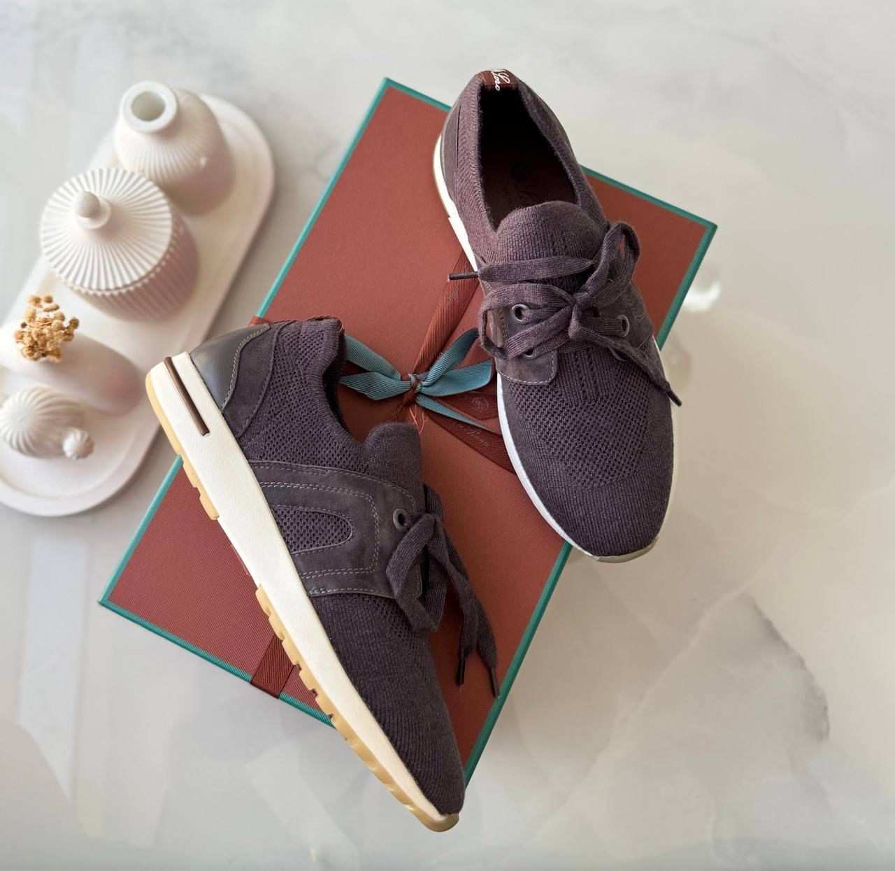 LORO PIANA 360 LP Flexy Walk Wool Suede Purple