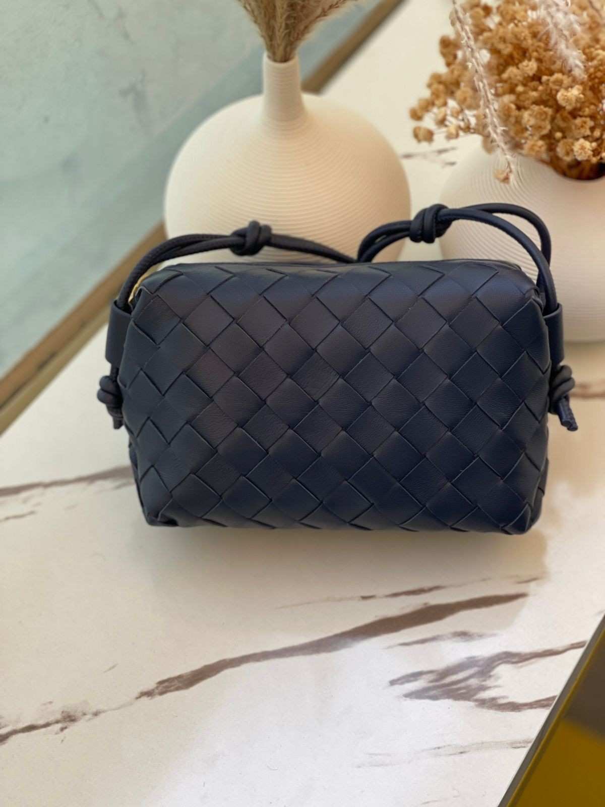 Bottega Veneta Crossbody Bag Mini Loop Camera Dark Blue