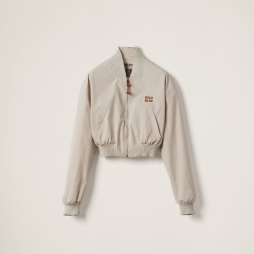 Home 16 MIU MIU Blouson Jacket Panama Cotton Brown