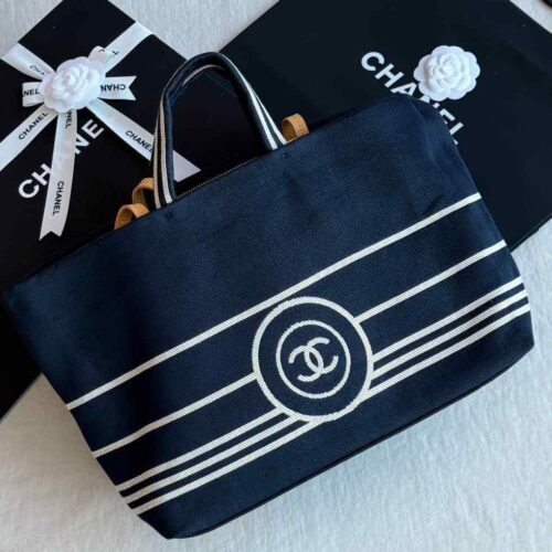 Home 23 Chanel Shopping Tote Bag Denim Coco Mark Blue